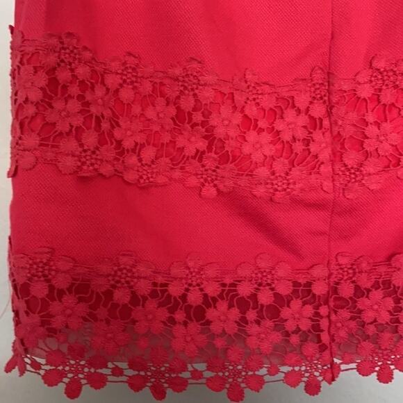 J Crew Lined Red Mini Skirt with Scalloped Hem Size 0 - Picture 5 of 11